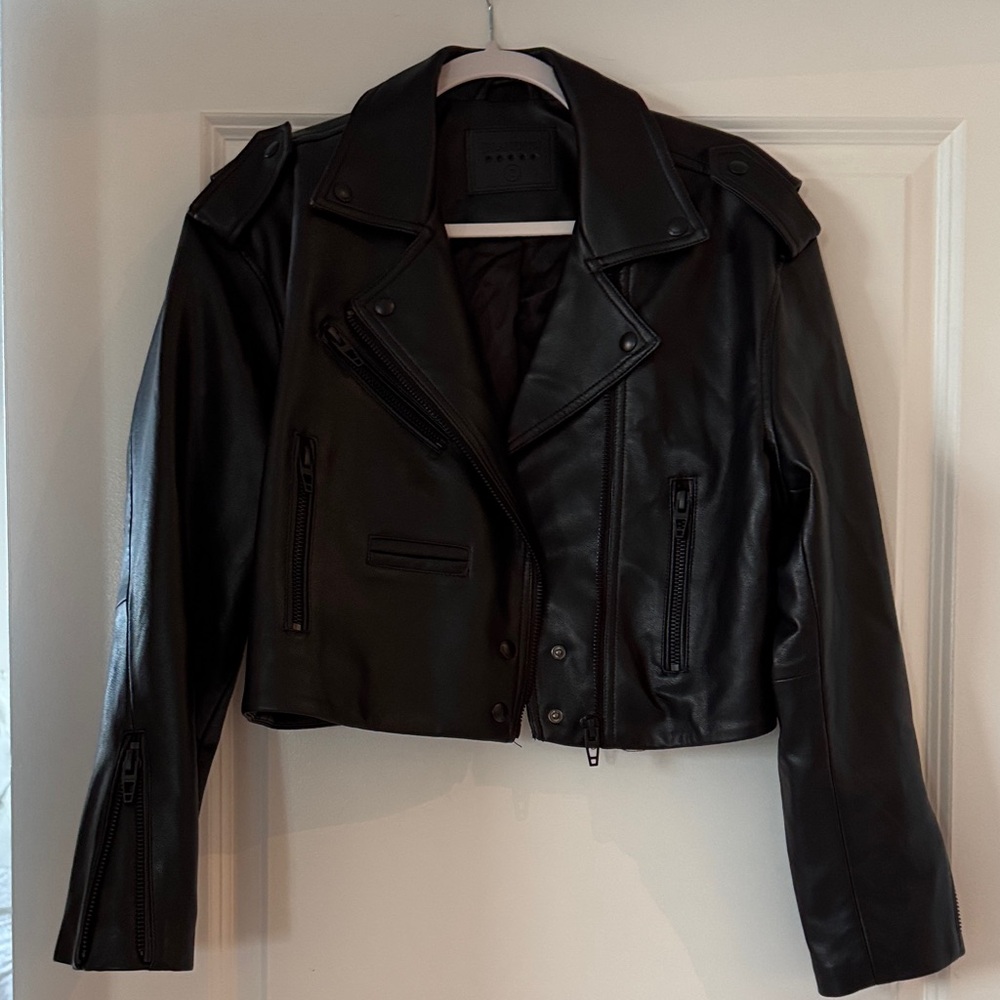 Blank NYC Black Faux Leather Moto Jacket - Women
